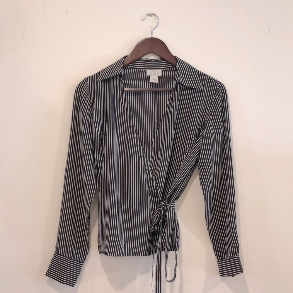 Ann Taylor Loft Silk Wrap Blouse